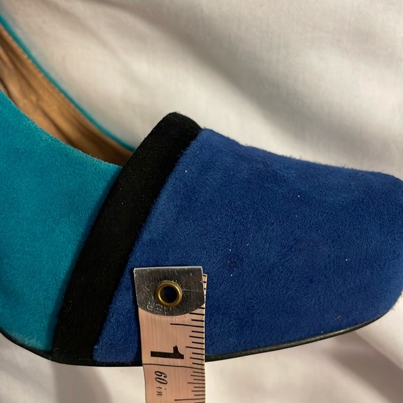 BCBGeneration Blue/Teal/Black colorblock platform heels size 10B/40 - Picture 6 of 11